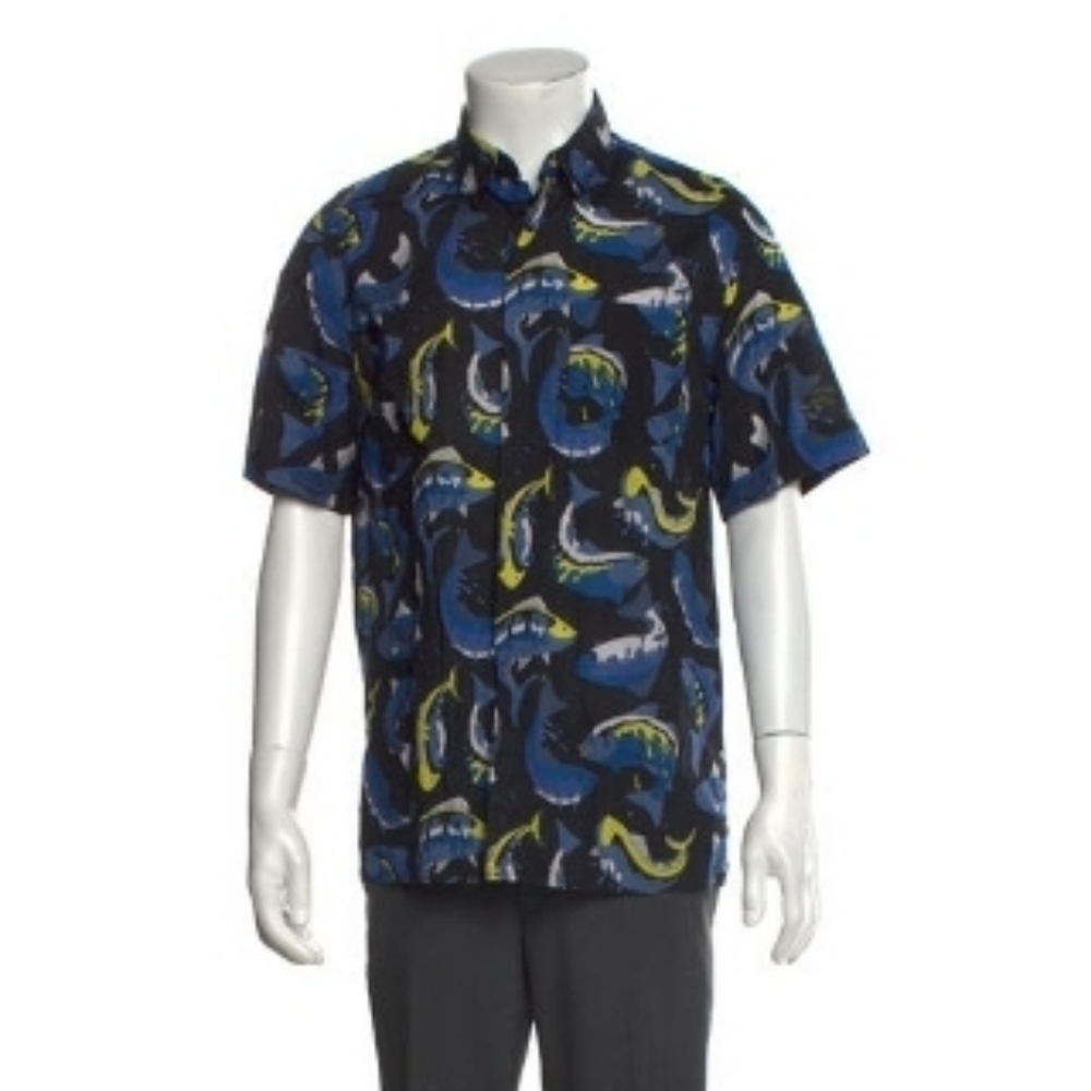 Kenzo Button Up Shirt With Fish Pattern